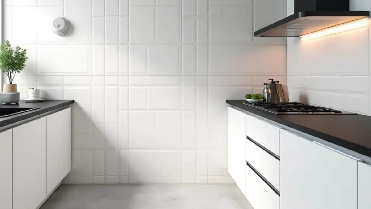 Jakie płytki wybrać do białej kuchni z czarnym blatem, aby zachwycały?